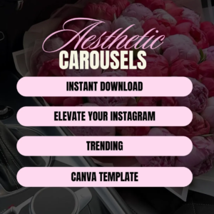 100 Aesthetic Pink Instagram Carousel Templates Bundle Stylish, fully customizable Canva designs with Private Label and Master Resell Rights.