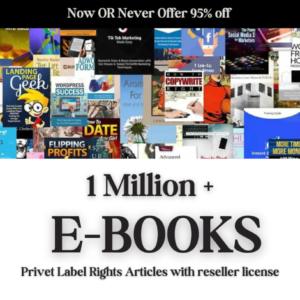 1 Million+ Ebooks + 1 Million PLR Articles Bonus with reseller rights