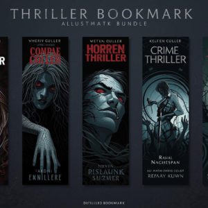 Thriller Bookmark Bundle, Horror Crime Thriller Bookmarks - Digital, downloadable bookmark
